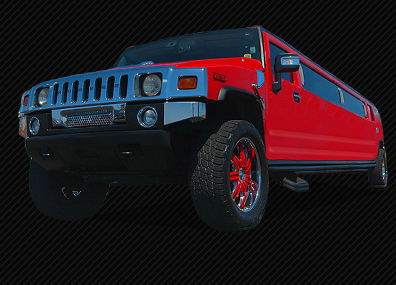 FERRARI RED STRETCHED HUMMER LIMO