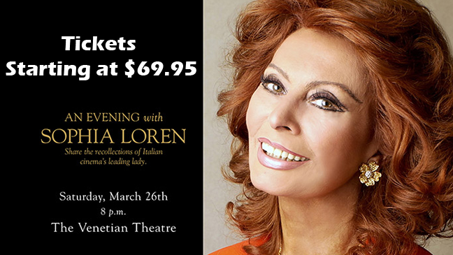 Limo Service to An Evening with Sophia Loren at the Ventian